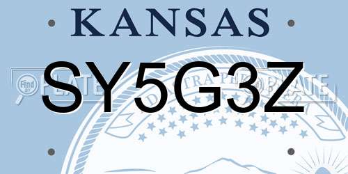 SY5G3Z Kansas License Plate