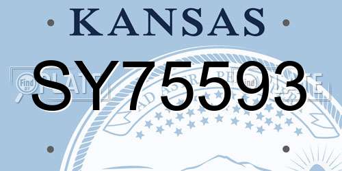SY75593 Kansas License Plate