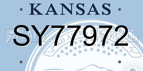 SY77972 Kansas License Plate