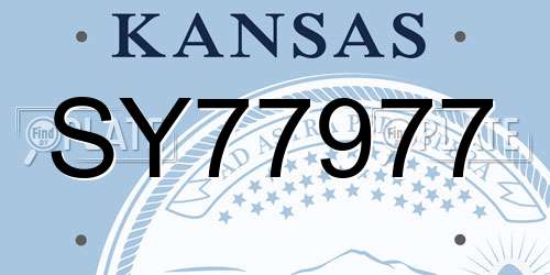 SY77977 Kansas License Plate