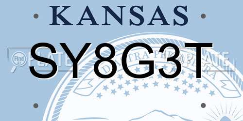SY8G3T Kansas License Plate