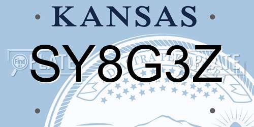 SY8G3Z Kansas License Plate