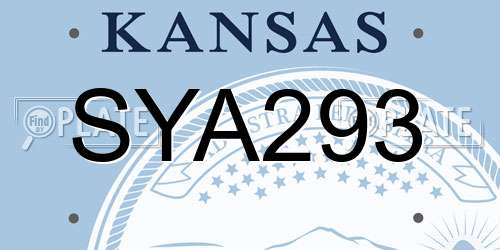 SYA293 Kansas License Plate
