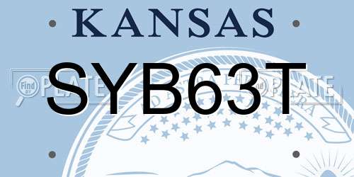 SYB63T Kansas License Plate