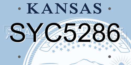 SYC5286 Kansas License Plate