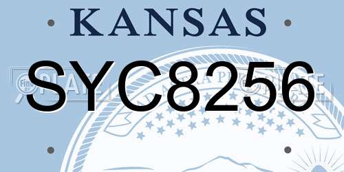 SYC8256 Kansas License Plate