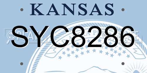 SYC8286 Kansas License Plate