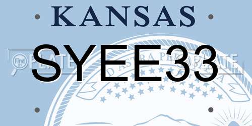 SYEE33 Kansas License Plate