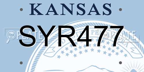 SYR477 Kansas License Plate
