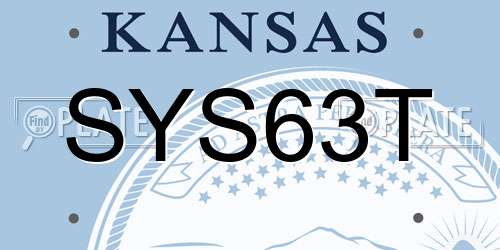 SYS63T Kansas License Plate