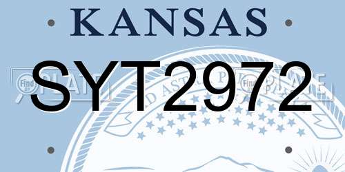 SYT2972 Kansas License Plate