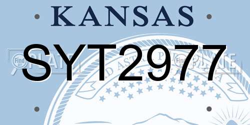 SYT2977 Kansas License Plate