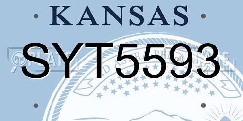 SYT5593 Kansas License Plate