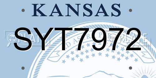 SYT7972 Kansas License Plate