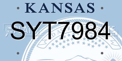 SYT7984 Kansas License Plate