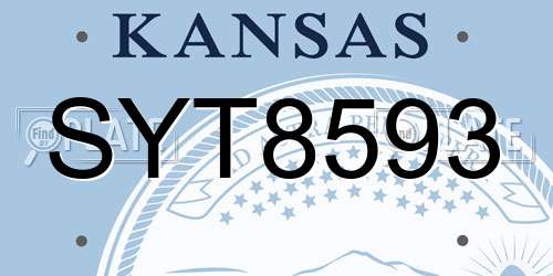 SYT8593 Kansas License Plate