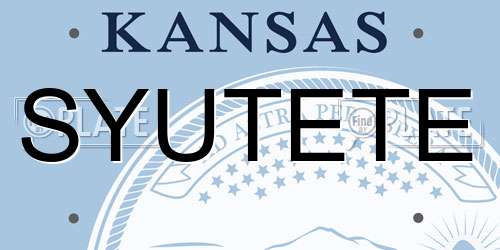 SYUTETE Kansas License Plate