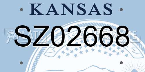 SZ02668 Kansas License Plate