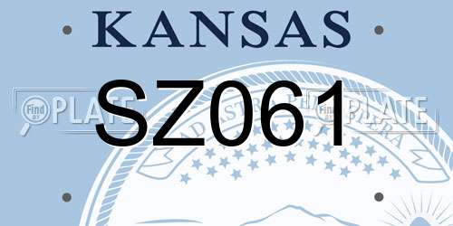 SZ061 Kansas License Plate