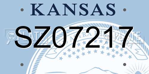 SZ07217 Kansas License Plate