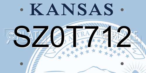 SZ0T712 Kansas License Plate