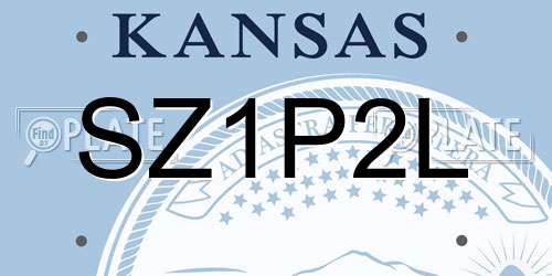 SZ1P2L Kansas License Plate