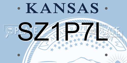 SZ1P7L Kansas License Plate