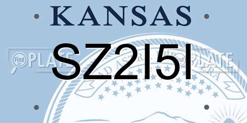 SZ2I5I Kansas License Plate