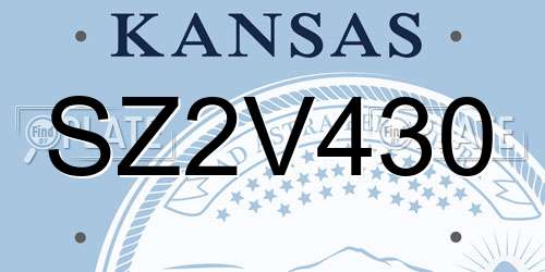 SZ2V430 Kansas License Plate