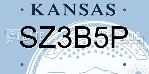 SZ3B5P Kansas License Plate