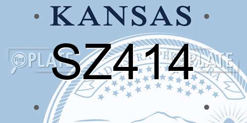 SZ414 Kansas License Plate