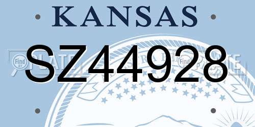 SZ44928 Kansas License Plate