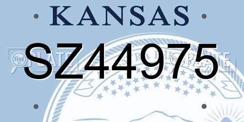 SZ44975 Kansas License Plate