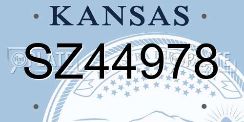 SZ44978 Kansas License Plate