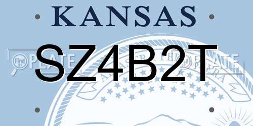 SZ4B2T Kansas License Plate