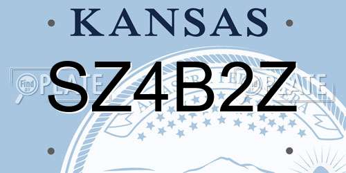 SZ4B2Z Kansas License Plate