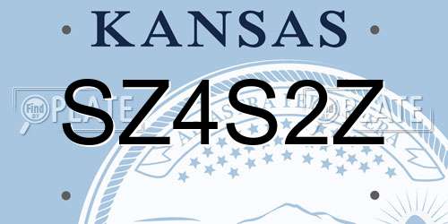 SZ4S2Z Kansas License Plate