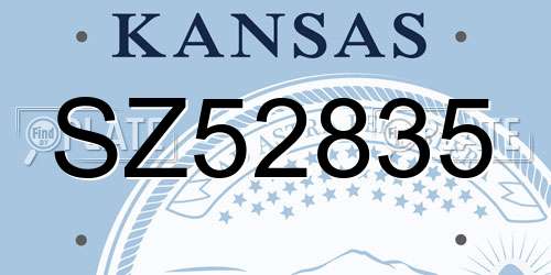 SZ52835 Kansas License Plate