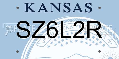 SZ6L2R Kansas License Plate