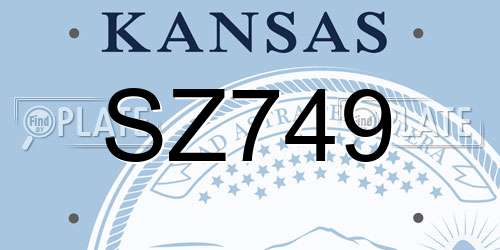 SZ749 Kansas License Plate