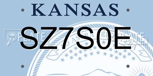 SZ7S0E Kansas License Plate