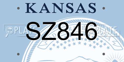 SZ846 Kansas License Plate