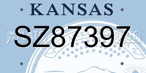 SZ87397 Kansas License Plate