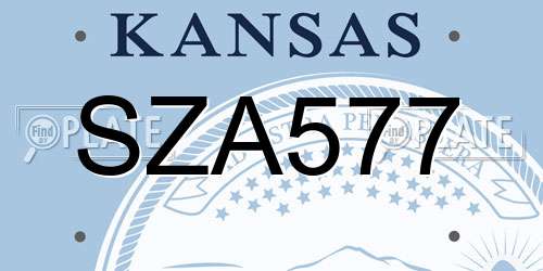 SZA577 Kansas License Plate