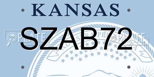 SZAB72 Kansas License Plate