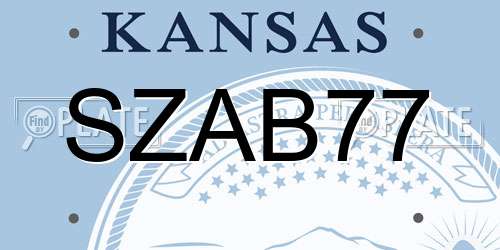 SZAB77 Kansas License Plate