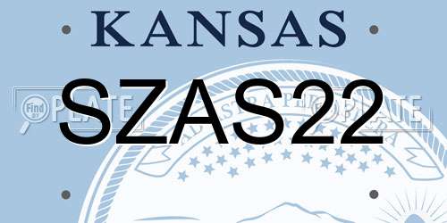 SZAS22 Kansas License Plate