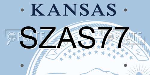SZAS77 Kansas License Plate