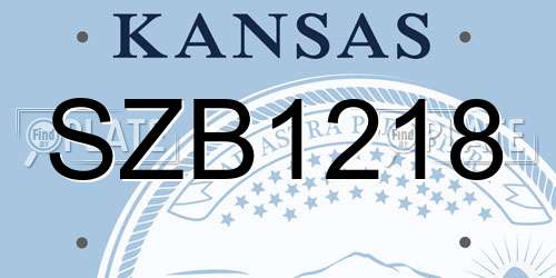 SZB1218 Kansas License Plate