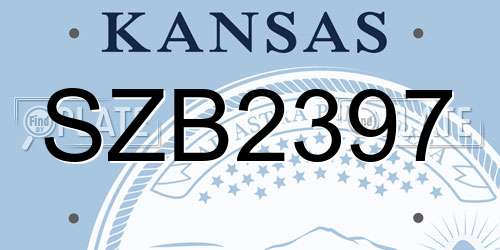 SZB2397 Kansas License Plate
